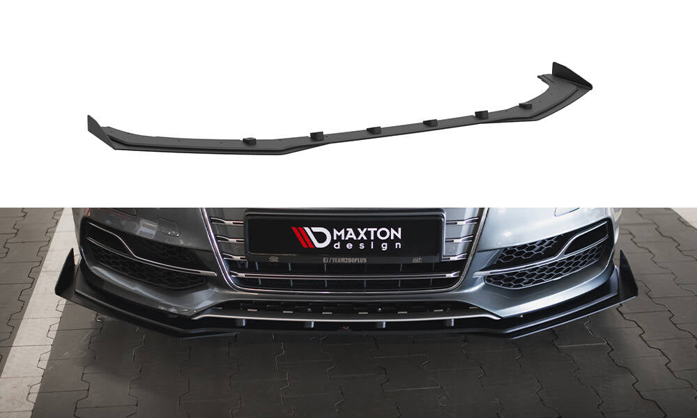 Maxton Design Street Pro Street+ Spoilerlippe Front Ansatz + Flaps passend für Audi S3 / A3 S-Line Limousine 8V schwarz Hochglanz