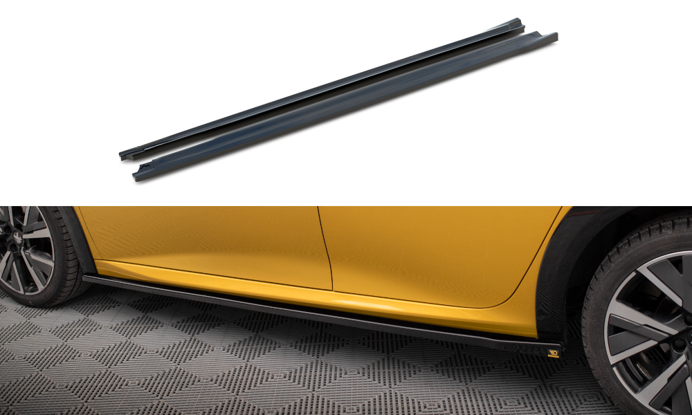 Maxton Design Street+ Seitenschweller Leisten passend für Peugeot 208 GT Mk2 schwarz Hochglanz