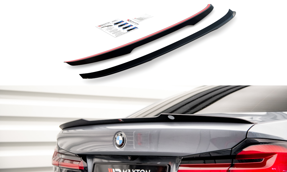 Maxton Design Spoiler CAP V.3 passend für BMW 5er Standard / M-Paket / M550 Limousine G30 / G30 Facelift schwarz Hochglanz