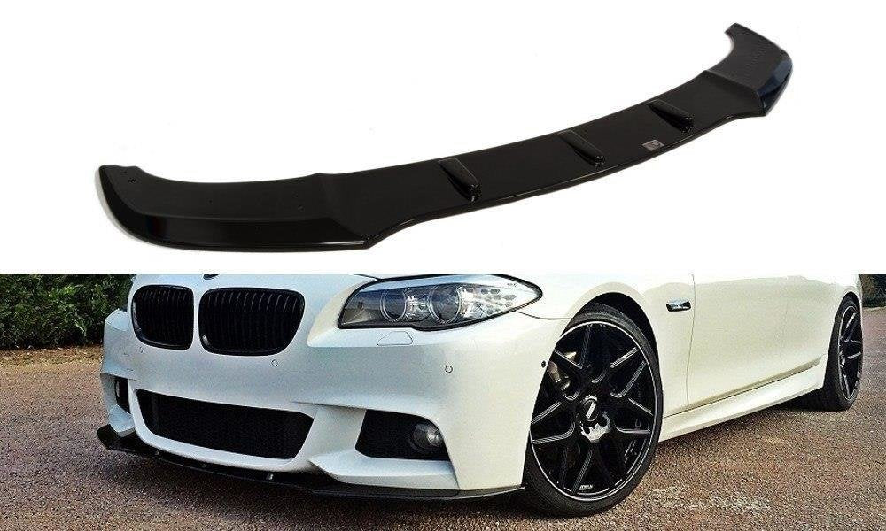 Maxton Design Street+ Spoilerlippe Front Ansatz V.1 passend für BMW 5er M-Paket F10/F11 schwarz Hochglanz