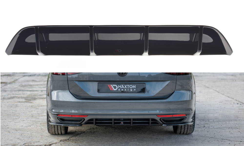 Maxton Design Diffusor Heck Ansatz passend für VW Passat R-Line B8 schwarz Hochglanz