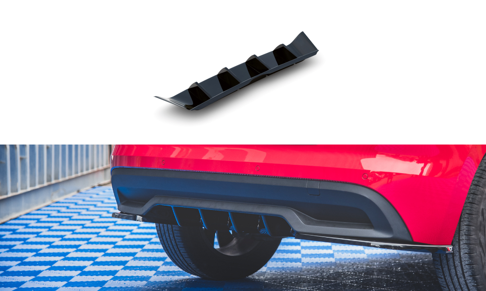 Maxton Design Diffusor Heck Ansatz passend für Skoda Kamiq Mk1 schwarz Hochglanz