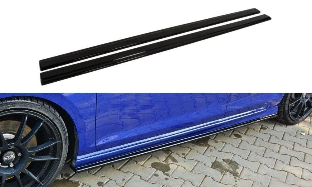 Maxton Design Street+ Seitenschweller Leisten passend für V.1 passend für VW Golf R / R-Line Mk7 schwarz Hochglanz