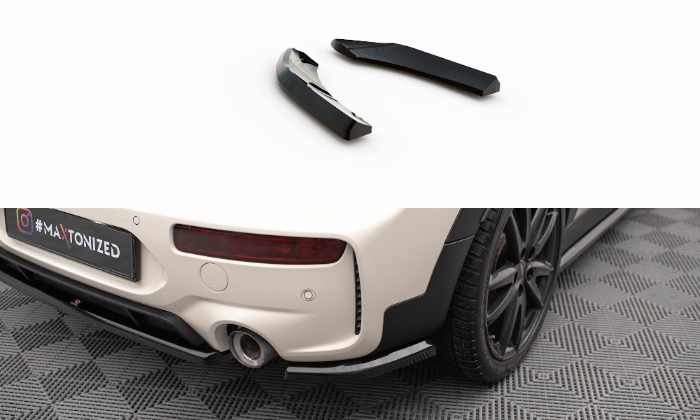 Maxton Design Heck Ansatz Flaps Diffusor V.1 passend für Mini Cooper Clubman John Cooper Works F54 Facelift schwarz Hochglanz