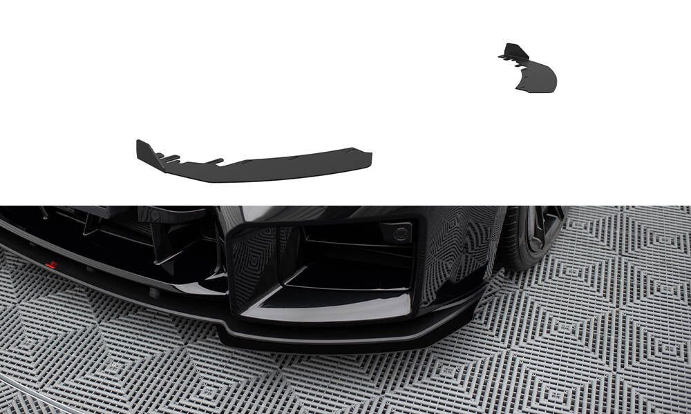 Maxton Design Front Stoßstange Flaps passend für BMW M2 G87 schwarz Hochglanz
