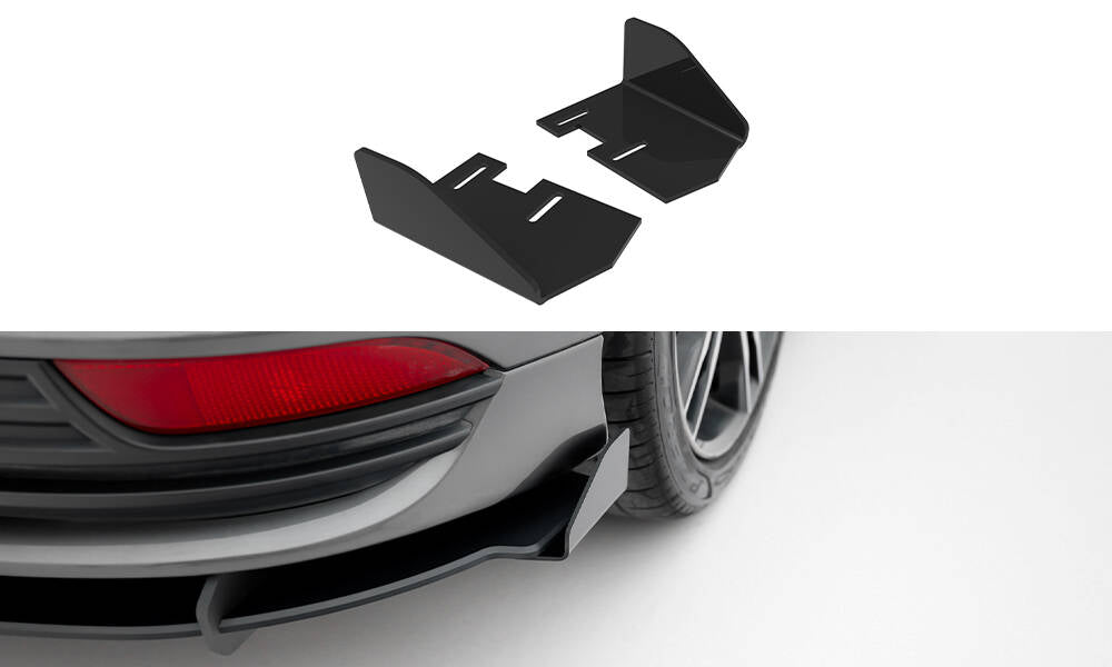 Maxton Design Hintere Seiten Flaps passend für Ford Focus ST Mk3 Facelift schwarz Hochglanz