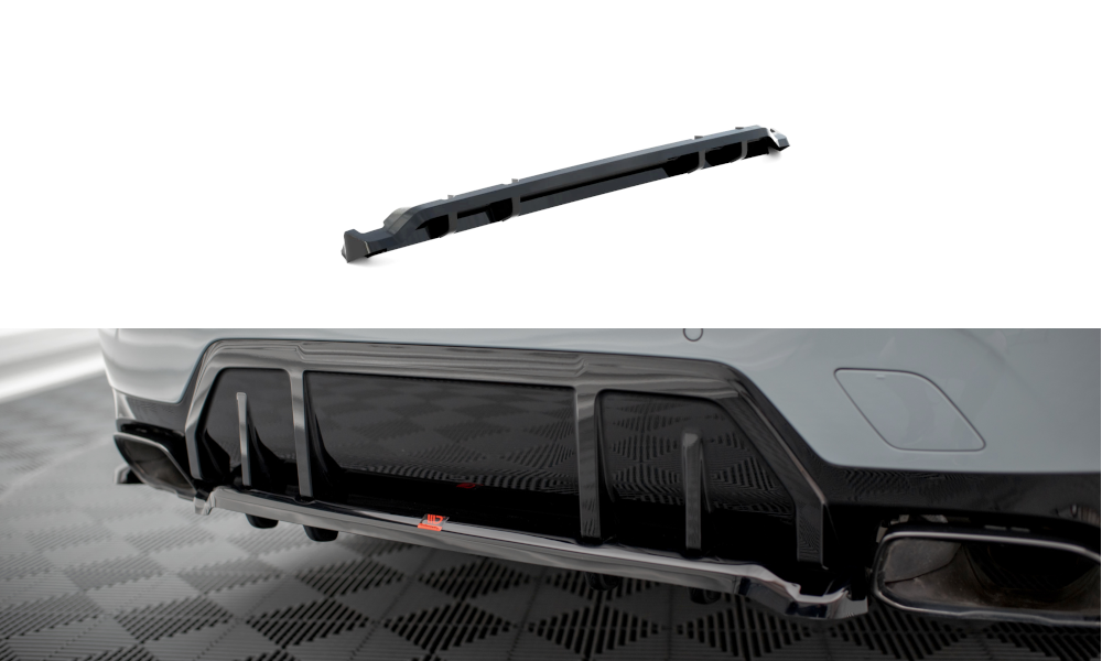 Maxton Design Street+ Mittlerer Diffusor RACE passend für V.1 BMW M340i G20 / G21 Facelift schwarz Hochglanz