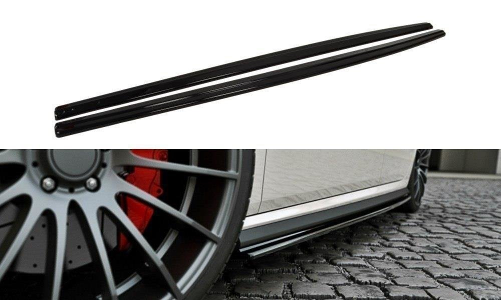 Maxton Design Street+ Seitenschweller Leisten passend für VW Polo GTI Mk5 Facelift schwarz Hochglanz