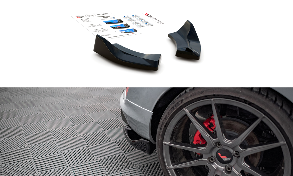 Maxton Design Heck Ansatz Flaps Diffusor V.1 passend für Ford Fiesta ST Mk8 schwarz Hochglanz