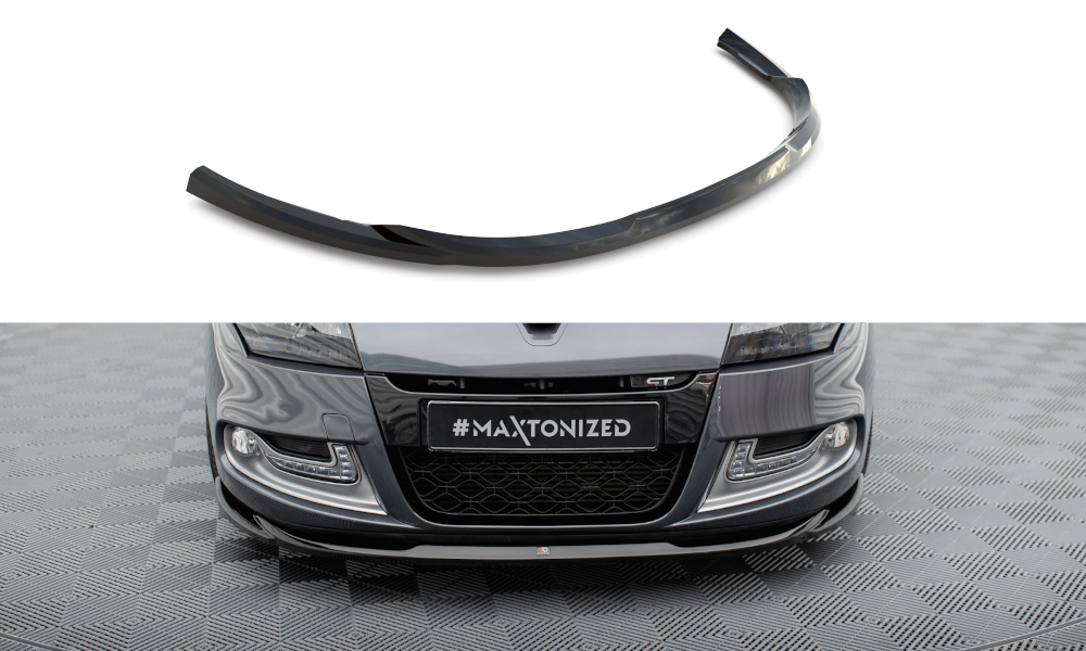 Maxton Design Street+ Spoilerlippe Front Ansatz V.2 passend für Renault Megane GT Mk3 Facelift schwarz Hochglanz