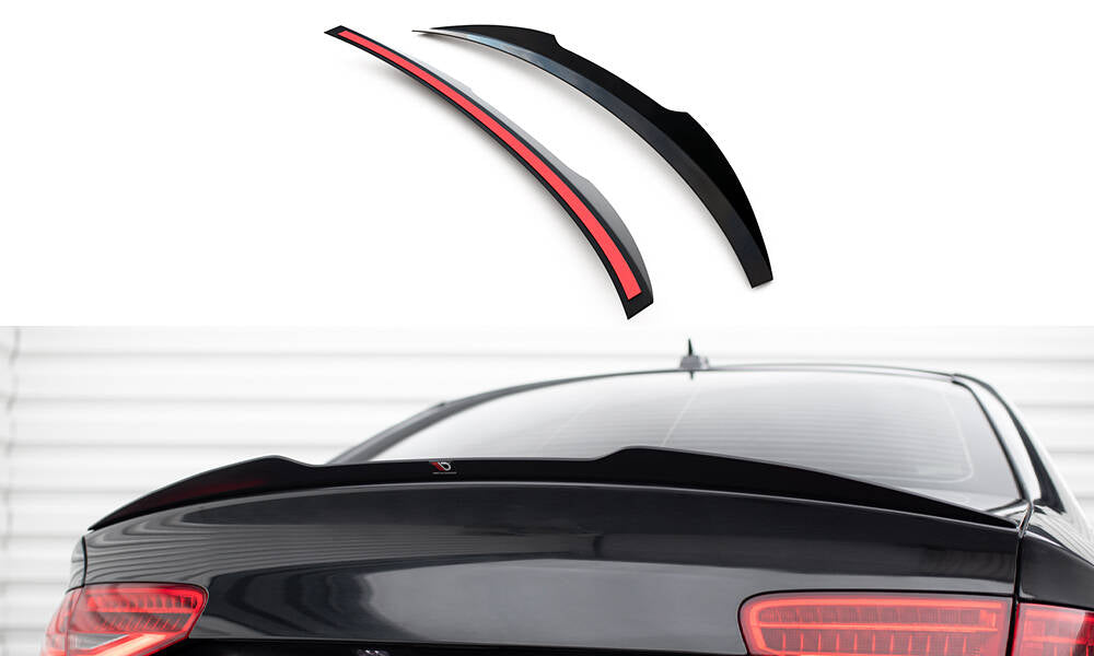 Maxton Design Spoiler CAP passend für Audi S4 B8 FL Limousine schwarz Hochglanz