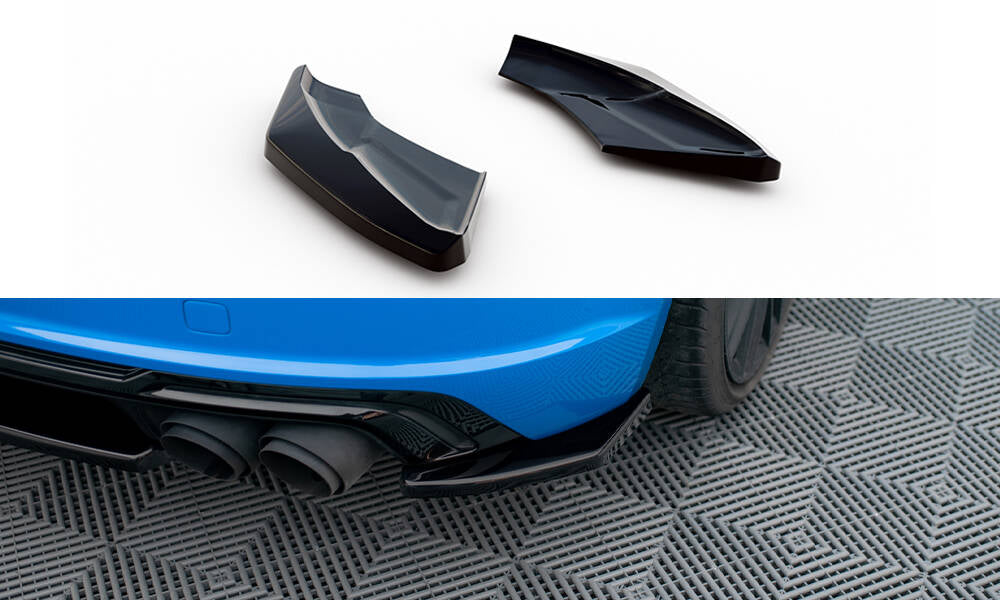 Maxton Design Heck Ansatz Flaps Diffusor passend für Audi TT S 8S Facelift schwarz Hochglanz