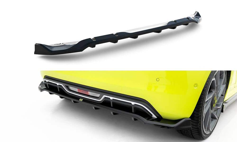Maxton Design Street+ Mittlerer Diffusor RACE passend für Abarth 500e schwarz Hochglanz