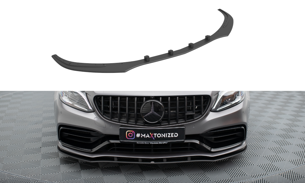 Maxton Design Street Pro Street+ Spoilerlippe Front Ansatz passend für Mercedes-AMG C63 Limousine / Kombi W205 Facelift