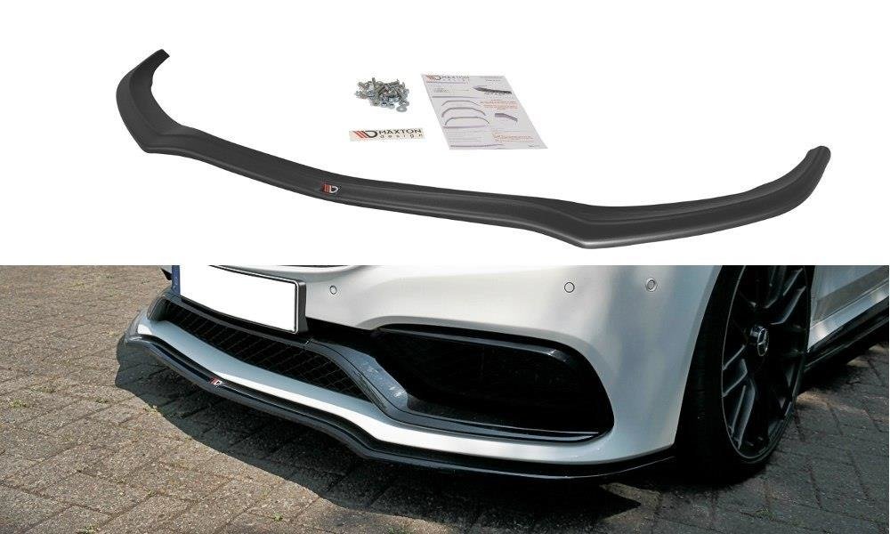Maxton Design Street+ Spoilerlippe Front Ansatz V.1 passend für Mercedes C-Klasse C205 63 AMG Coupe schwarz Hochglanz