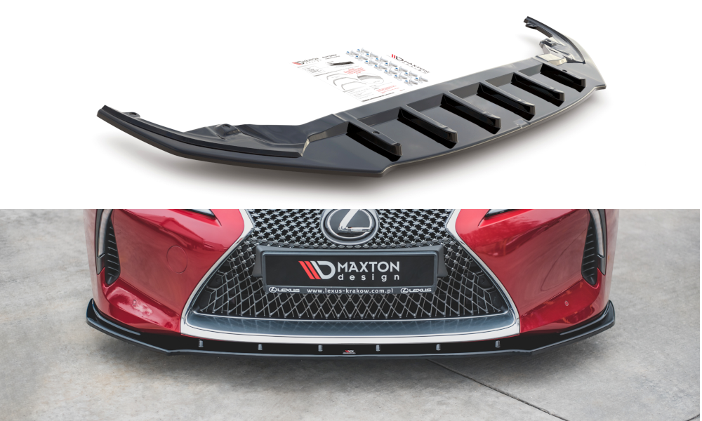 Maxton Design Street+ Spoilerlippe Front Ansatz V.1 passend für Lexus LC 500 schwarz Hochglanz