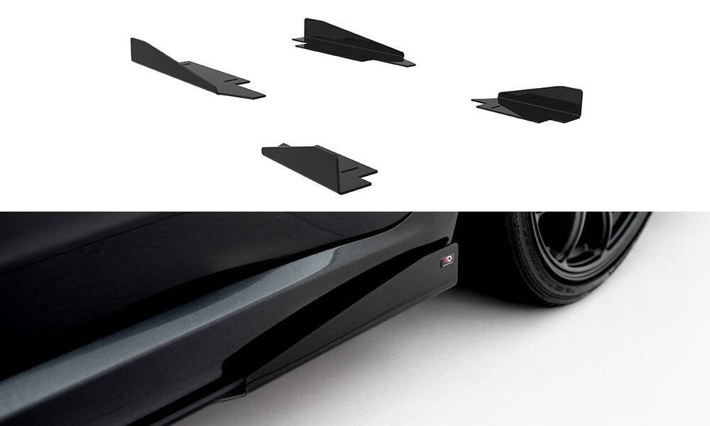 Maxton Design Seitenschweller Flaps passend für Subaru Impreza WRX STI Mk3 Facelift schwarz Hochglanz