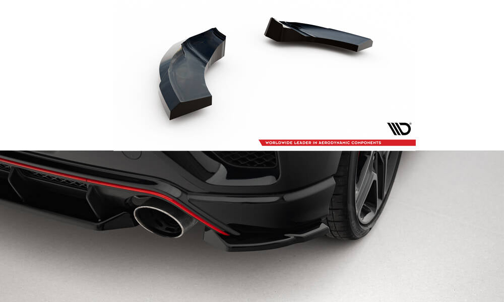 Maxton Design Heck Ansatz Flaps Diffusor passend für Hyundai Veloster N Mk2 schwarz Hochglanz