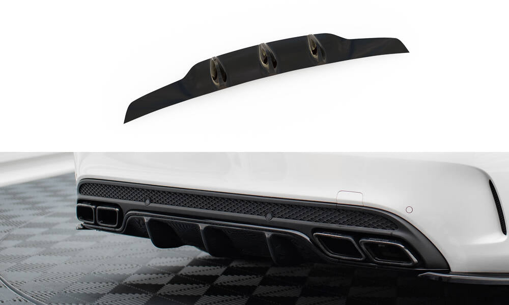 Maxton Design Diffusor Heck Ansatz passend für Mercedes C-Klasse Limousine / Kombi W205 / S205 63 AMG schwarz Hochglanz