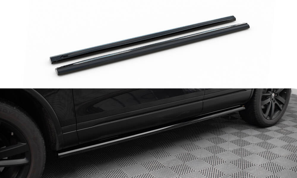 Maxton Design Street+ Seitenschweller Leisten passend für VW Touareg Mk2 schwarz Hochglanz