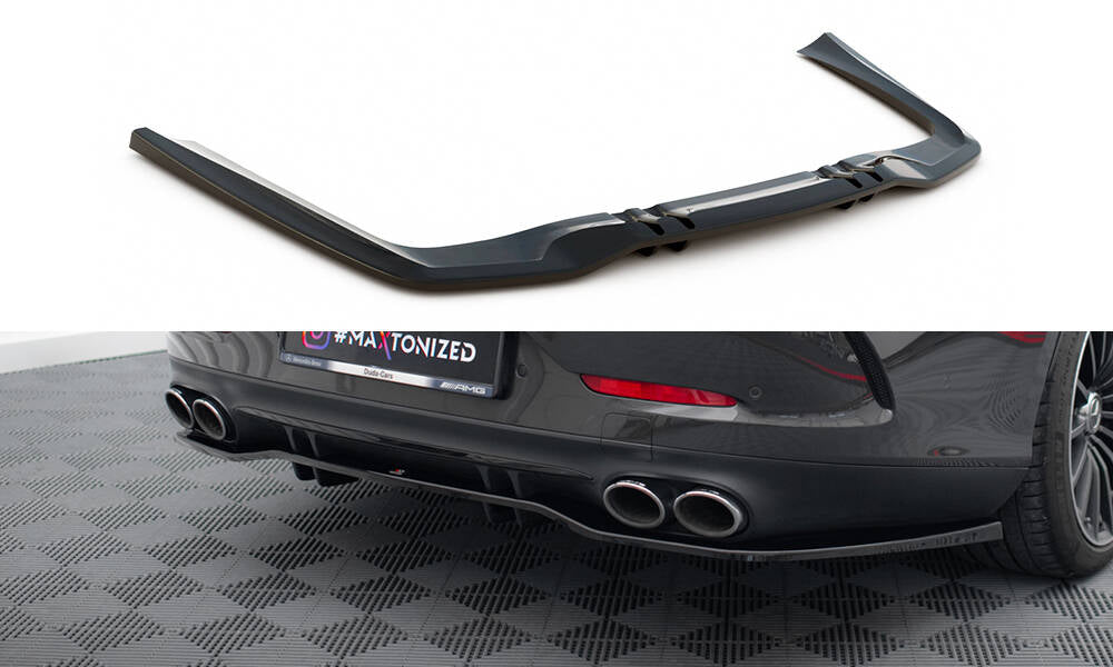 Maxton Design Street+ Mittlerer Diffusor RACE passend für Mercedes-AMG GT 53 4-Door Coupe X290 schwarz Hochglanz