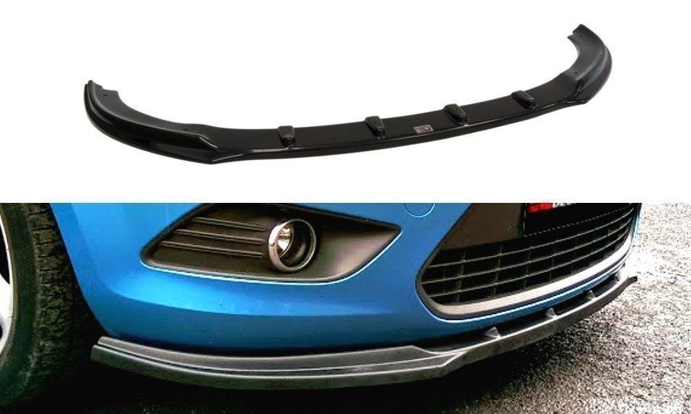 Maxton Design Street+ Spoilerlippe Front Ansatz passend für FORD FOCUS II Facelift schwarz Hochglanz
