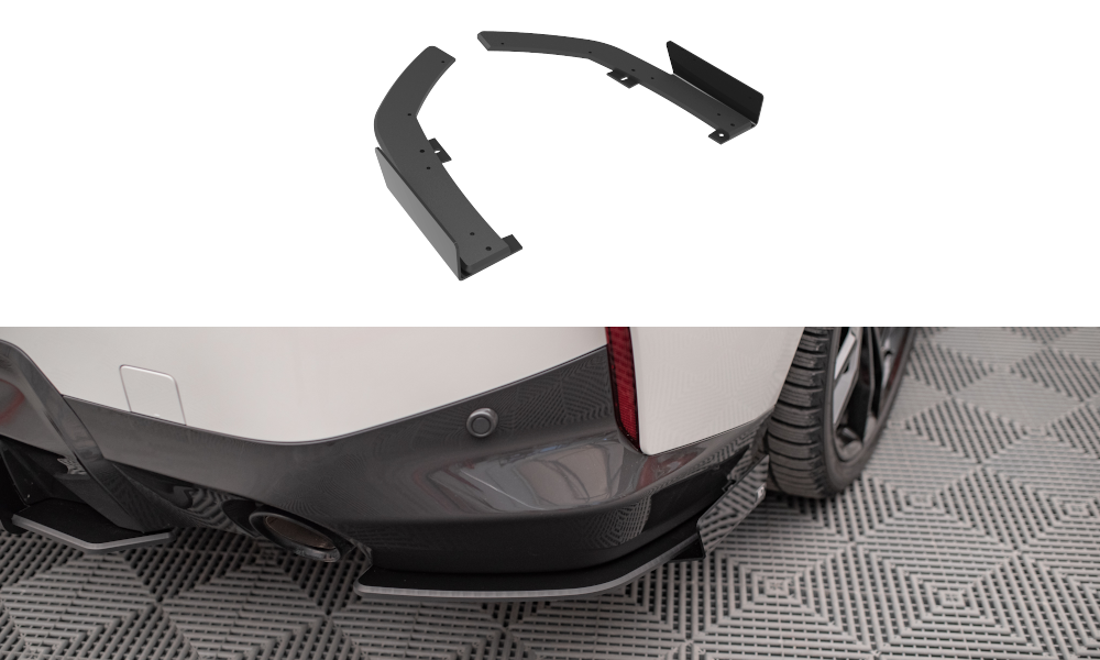 Maxton Design Street Pro Heck Ansatz Flaps Diffusor + Flaps passend für BMW 2 Coupe M-Paket G42 schwarz Hochglanz
