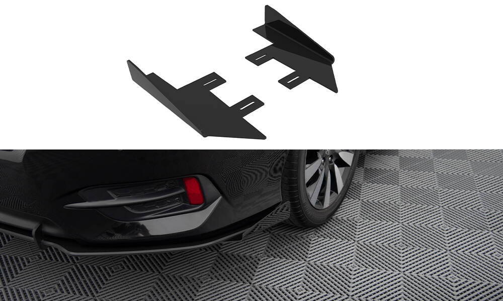 Maxton Design Hintere Seiten Flaps passend für Honda Civic Mk10 schwarz Hochglanz