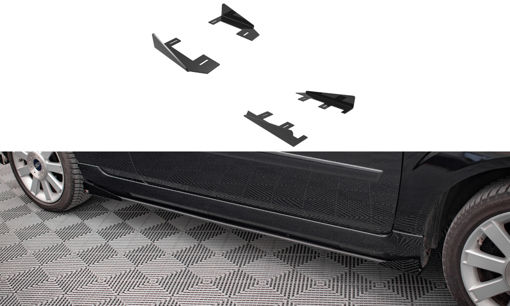 Maxton Design Seitenschweller Flaps passend für Ford Fiesta ST Mk6 schwarz Hochglanz