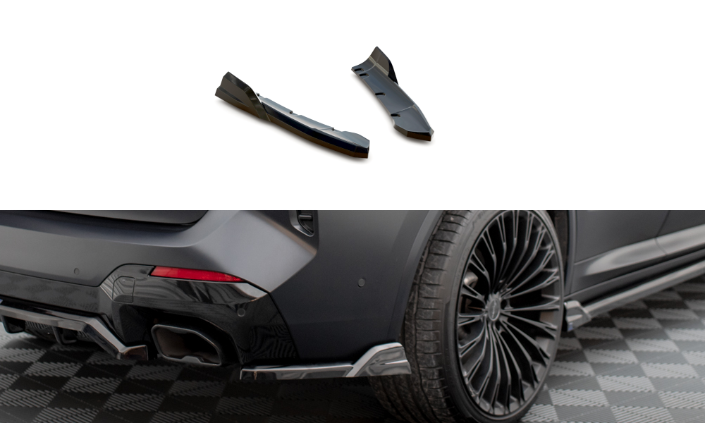 Maxton Design Heck Ansatz Flaps Diffusor passend für BMW X3 M-Paket G01 Facelift schwarz Hochglanz