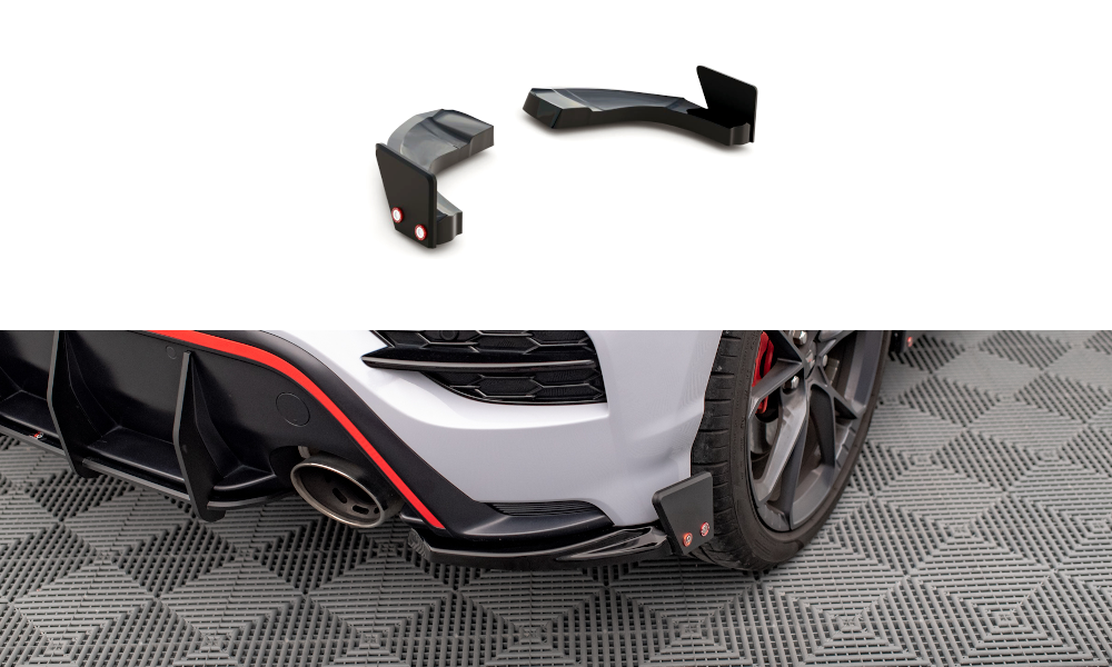 Maxton Design Heck Ansatz Flaps Diffusor V.1 + Flaps passend für Hyundai Kona N Mk1