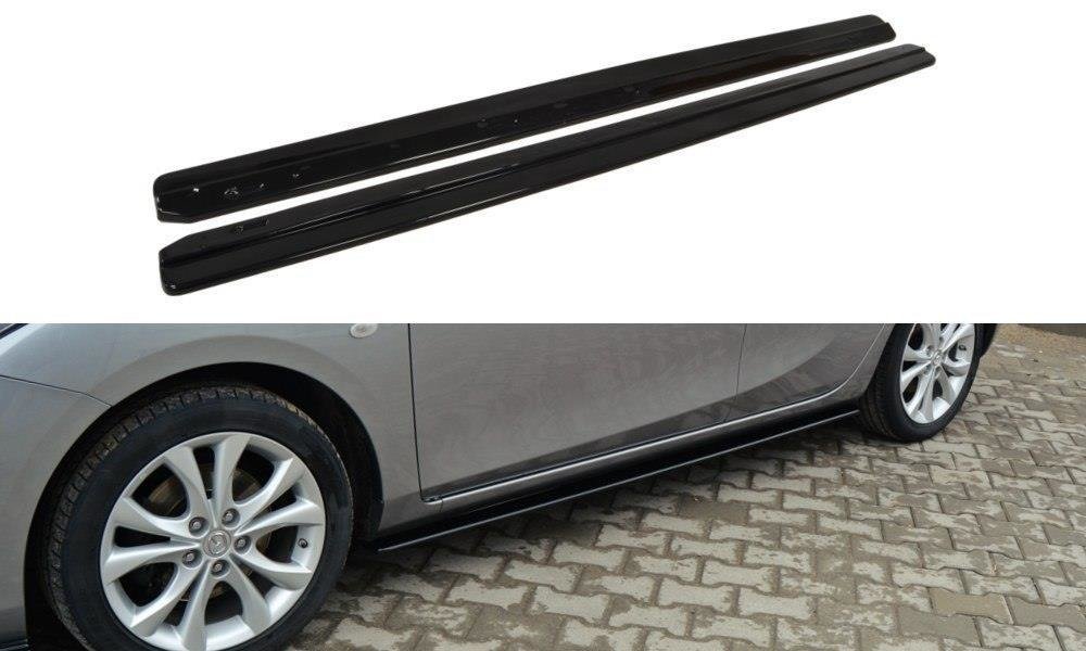 Maxton Design Street+ Seitenschweller Leisten passend für Mazda 3 Sport MK2 schwarz Hochglanz