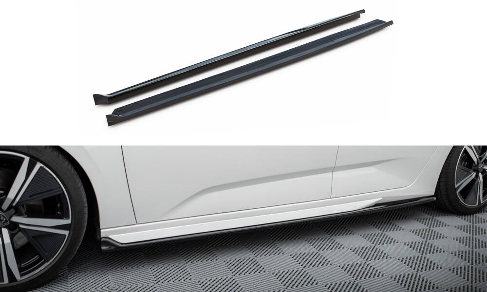 Maxton Design Street+ Seitenschweller Leisten passend für Peugeot 308 GT SW Mk3 schwarz Hochglanz