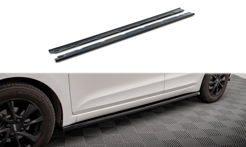 Maxton Design Street+ Seitenschweller Leisten passend für Hyundai I20 Mk2 Facelift schwarz Hochglanz