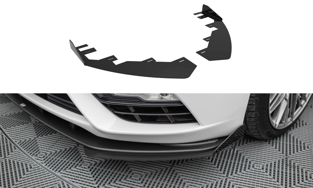 Maxton Design Front Stoßstange Flaps passend für Ford Mondeo Sport Mk5 Facelift / Fusion Sport Mk2 Facelift schwarz Hochglanz