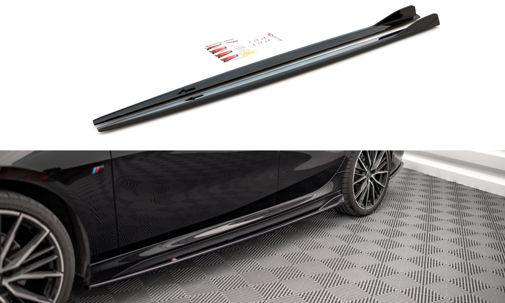 Maxton Design Street+ Seitenschweller Leisten V.2 passend für BMW 2 Gran Coupe M-Paket / M235i F44 schwarz Hochglanz