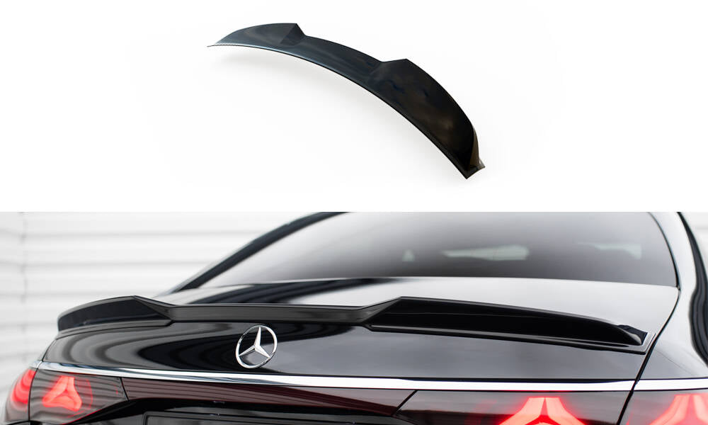 Maxton Design Spoiler CAP 3D passend für Mercedes-Benz E AMG-Line / E53 AMG Limousine W214 schwarz Hochglanz