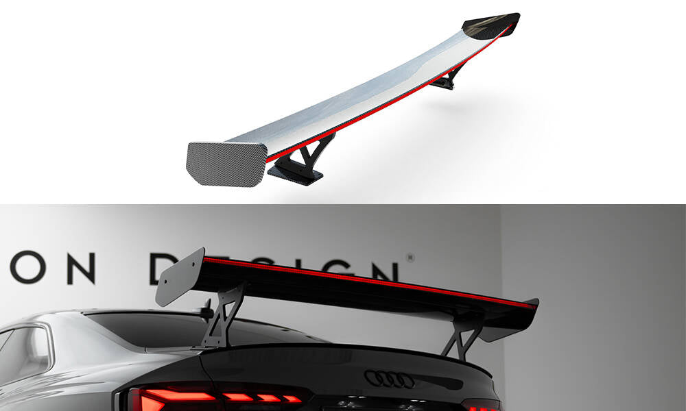 Maxton Design Carbon Spoiler With External Brackets Uprights V.1 + LED Audi A5 / A5 S-Line / S5 / RS5 Coupe F5 / F5 Facelift für Audi A5 / S5 / RS5