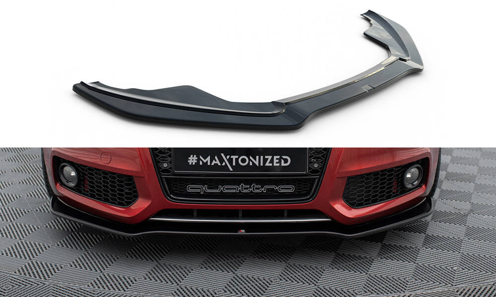 Maxton Design Street+ Spoilerlippe Front Ansatz passend für Audi S5 / A5 S-Line 8T schwarz Hochglanz