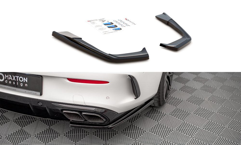 Maxton Design Heck Ansatz Flaps Diffusor passend für Mercedes-AMG C 63 AMG Coupe AMG Aero Pack C205 Facelift schwarz Hochglanz