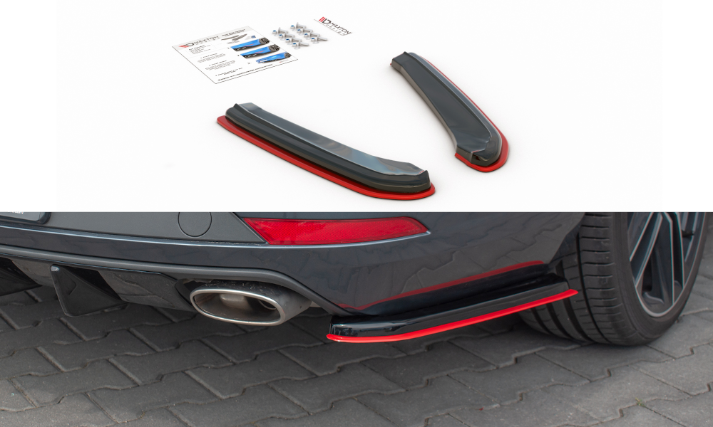 Maxton Design Heck Ansatz Flaps Diffusor V.4 passend für Seat Leon Cupra Mk3 FL Sportstourer schwarz Hochglanz