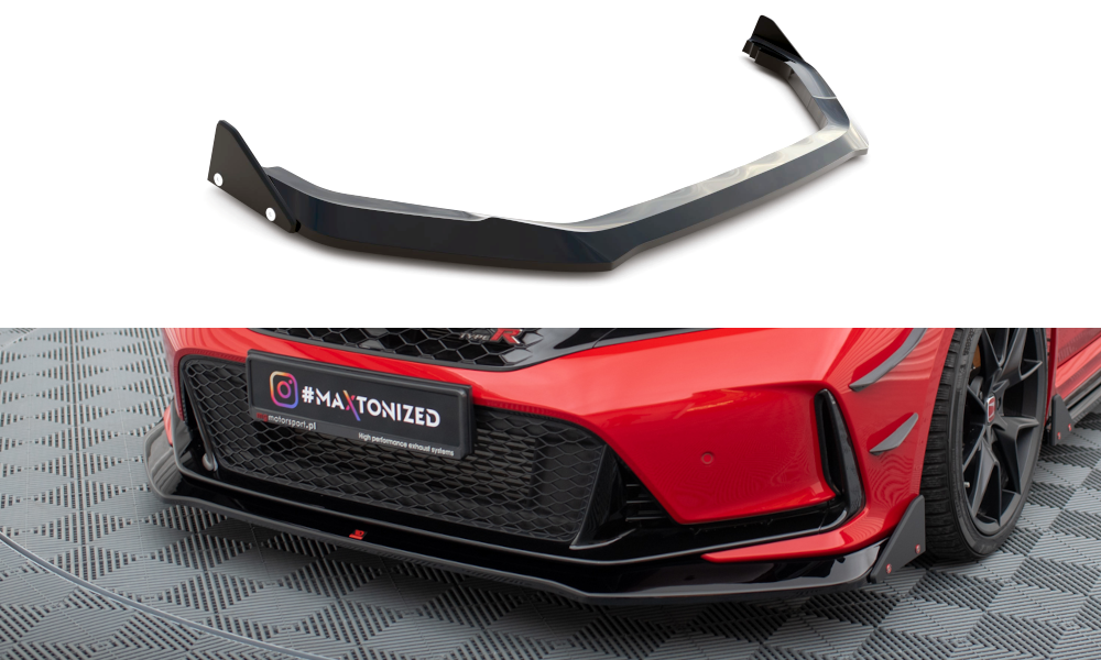 Maxton Design Street+ Spoilerlippe Front Ansatz V.1 + Flaps passend für Honda Civic Type-R Mk 11