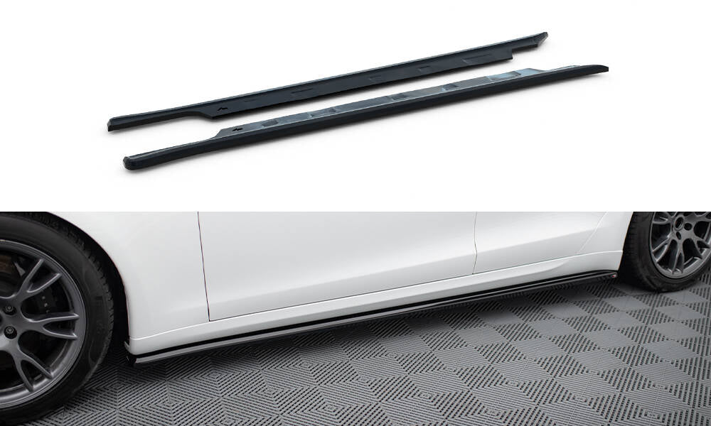 Maxton Design Street+ Seitenschweller Leisten V.2 passend für Tesla Model S Plaid Mk1 Facelift schwarz Hochglanz