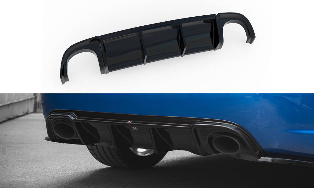Maxton Design Diffusor Heck Ansatz passend für Audi RS4 B7 schwarz Hochglanz