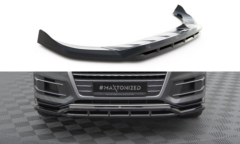 Maxton Design Street+ Spoilerlippe Front Ansatz passend für Audi Q7 Mk2 schwarz Hochglanz