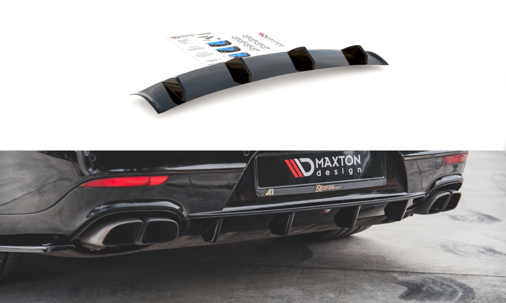 Maxton Design Diffusor Heck Ansatz passend für Porsche Panamera Turbo 970 Facelift schwarz Hochglanz