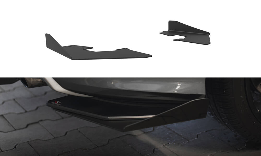 Maxton Design Hintere Seiten Flaps passend für Audi S3 Limousine 8V schwarz Hochglanz