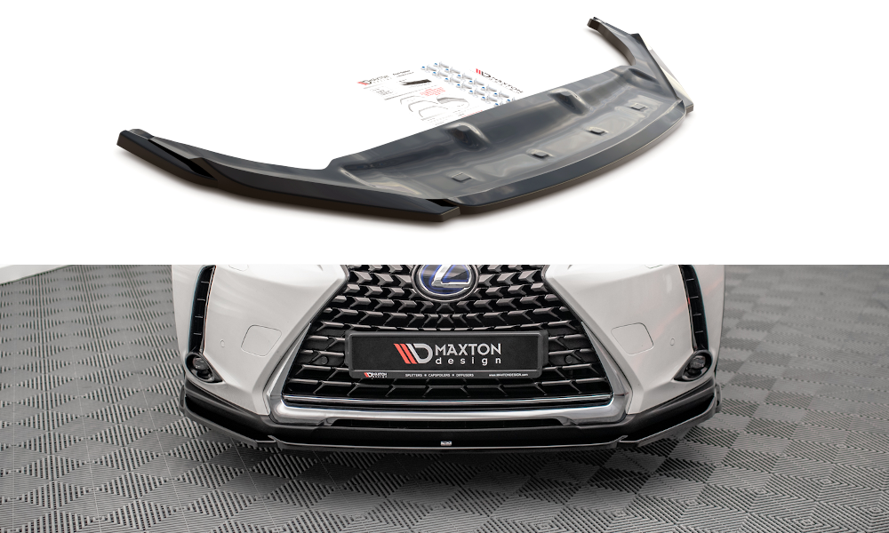 Maxton Design Street+ Spoilerlippe Front Ansatz passend für Lexus UX F-Sport Mk1 schwarz Hochglanz