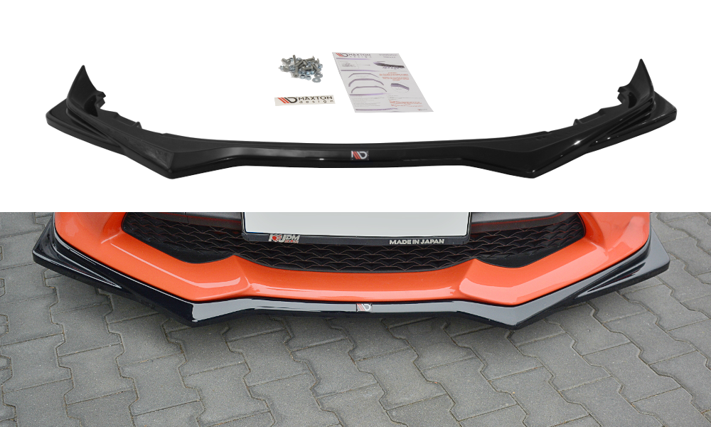 Maxton Design Street+ Spoilerlippe Front Ansatz V.2 passend für Toyota GT86 Facelift schwarz Hochglanz