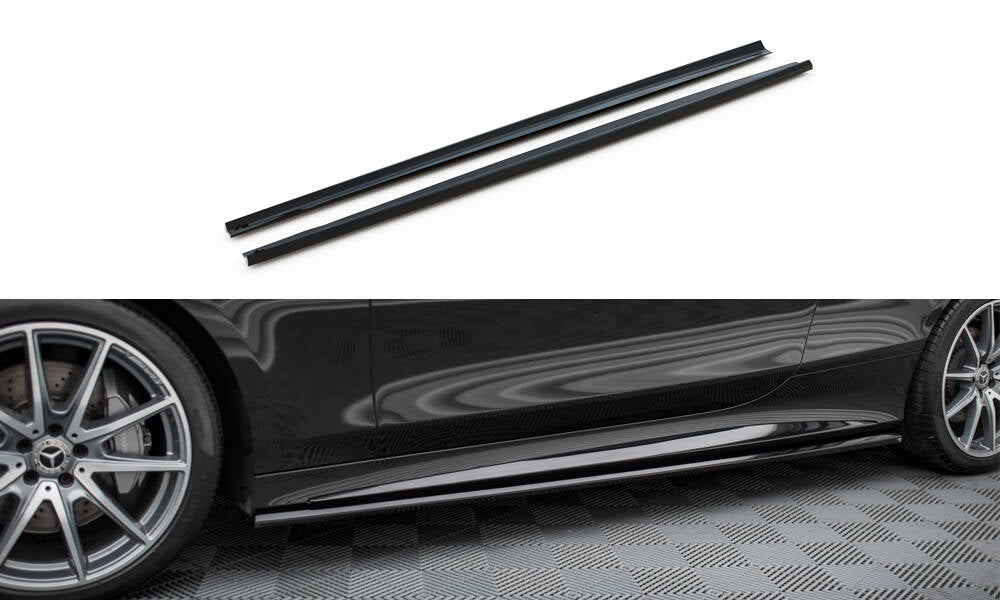 Maxton Design Street+ Seitenschweller Leisten passend für Mercedes-Benz S Coupe AMG-Line C217 Facelift schwarz Hochglanz